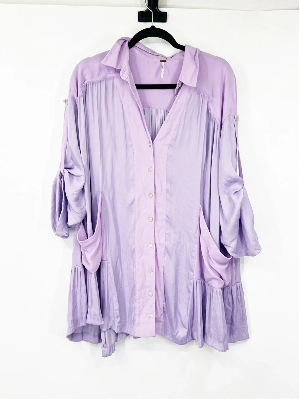 Free People Moonstruck Shirtdress Lavender